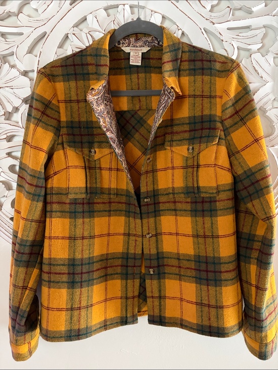 Sundance Jackets & Blazers - SUNDANCE Women’s Yellow Plaid Wool Flannel Jacket
